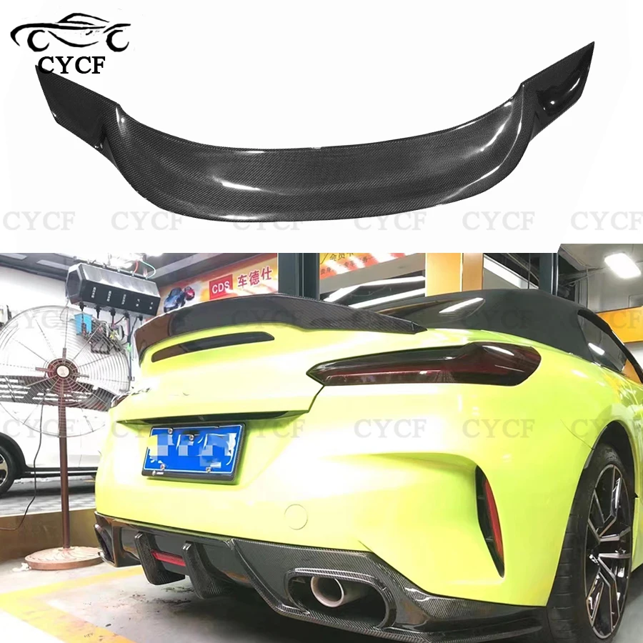 For BMW Z4 Series G29 2019+ TPD Style Real High quality Carbon Fiber Tail fins Car Rear Trunk Spoiler Wing Lip Body Kit