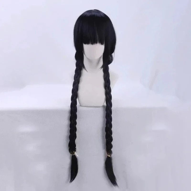 2025 BLACK LAGOON Roberta Rosarita Cisneros 100cm Long Braided Black With Glasses Hair Cosplay Costume Wigs