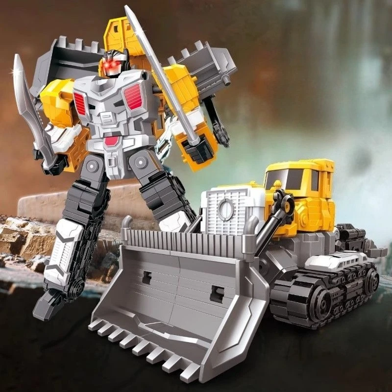 15 ''/38cm 6 em 1 engenheiro transformando brinquedo conversível figura de ação modelo plástico robô brinquedos anime série crianças coletar presente