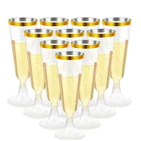 25/50/100pcs 150ml Disposable Cups Clear Plastic Champagne Flutes Bar Cups Toasting Glasses for Weddings Party Cocktail Cups