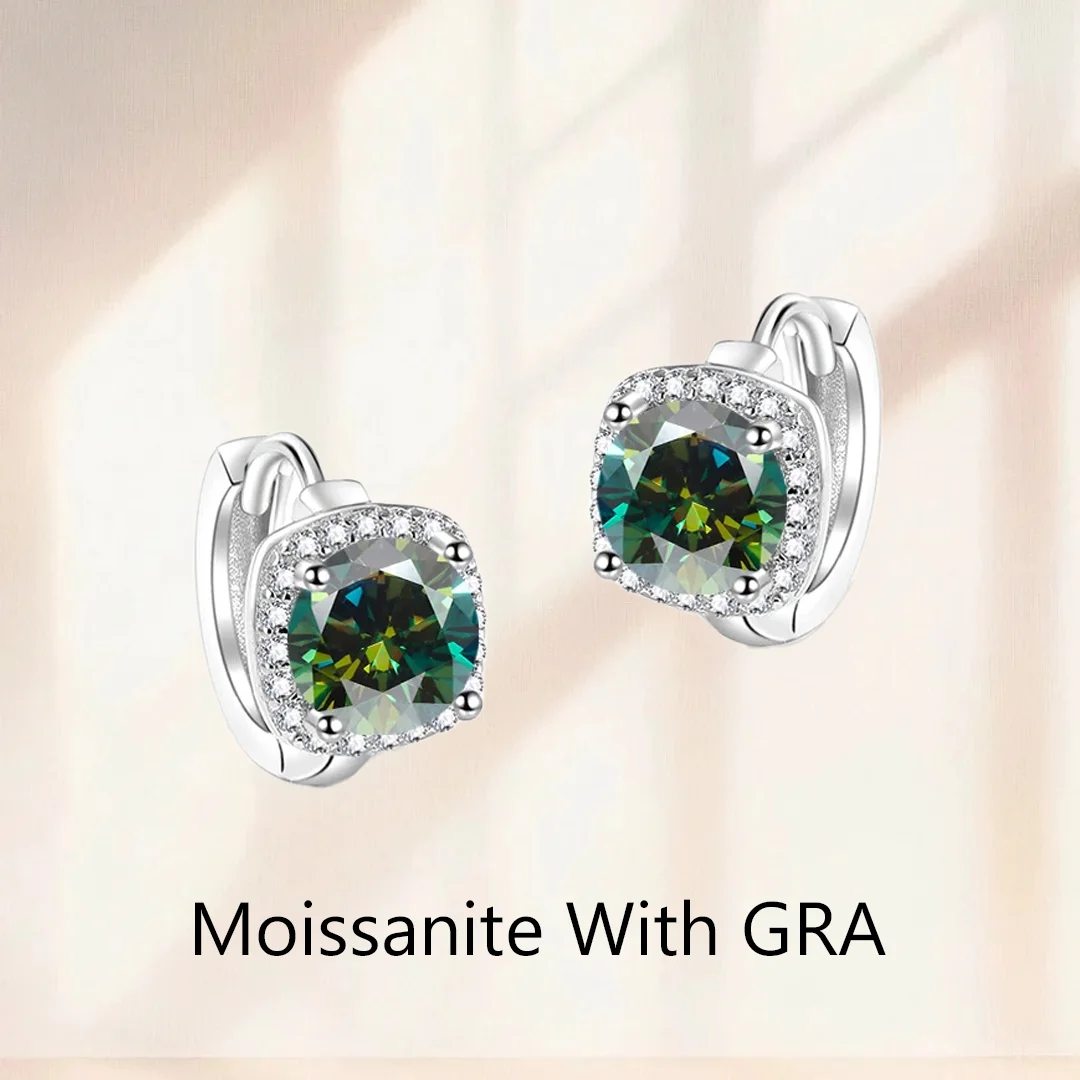 Moissanite Earrings Pass Diamond Tester For Man and Women 925 Sterling Silver Wedding Party