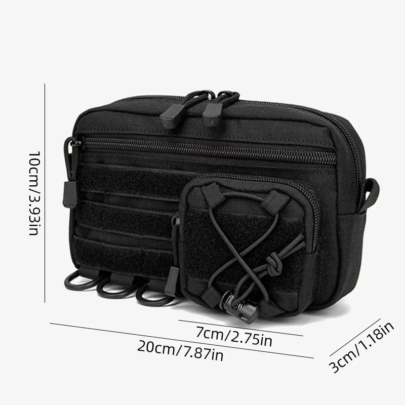 Men's Multifunctional Waist Belt Bag Fanny Pack with Molle Accessories Mobile Gear Hip Bag for Climbing Camping Tool Pouch