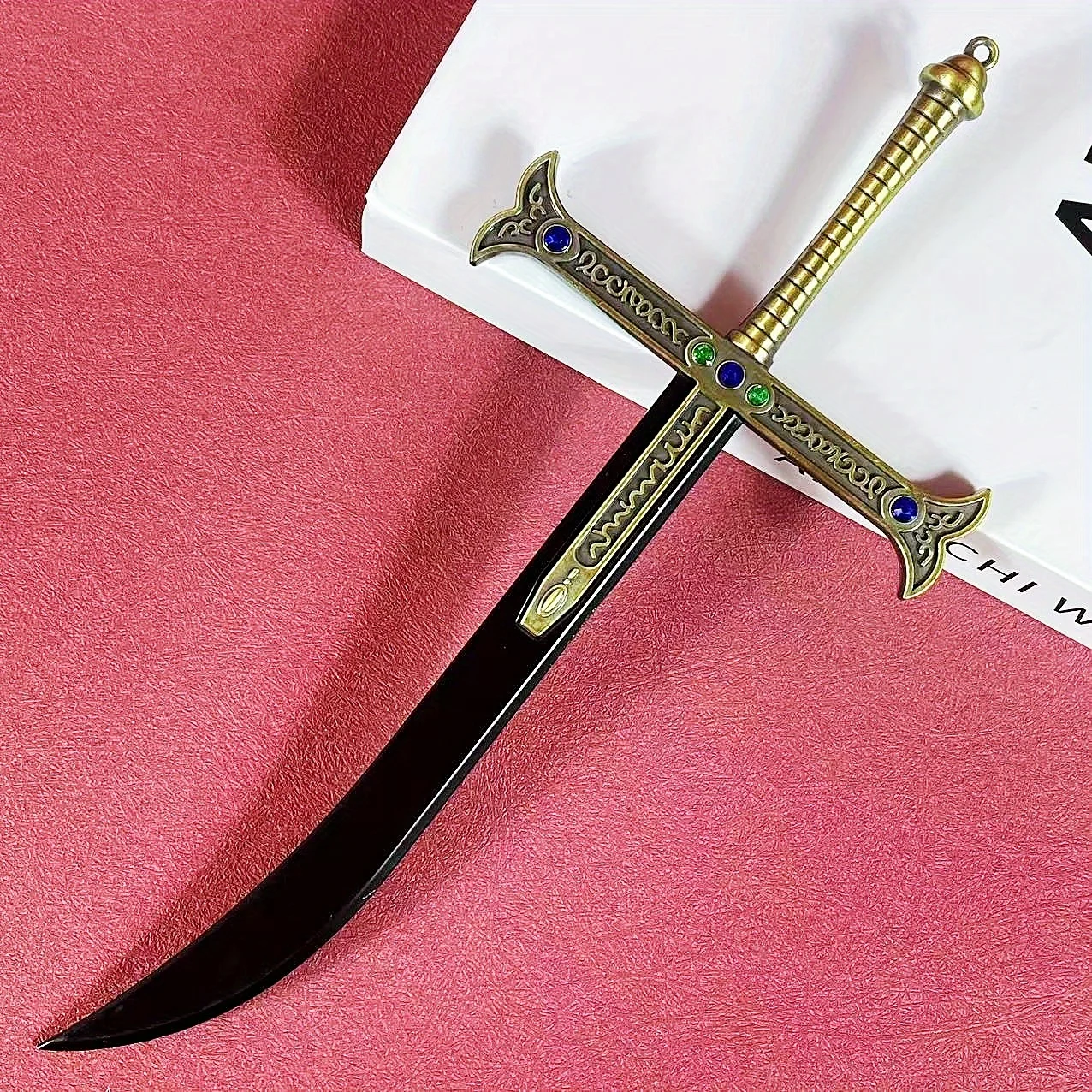 9inch Dracule Mihawk Katana Steel Fake Sword Anime Zoro Ninja Knife Real Sized Japanese Katana Metal Original Samurai Sabre Toy