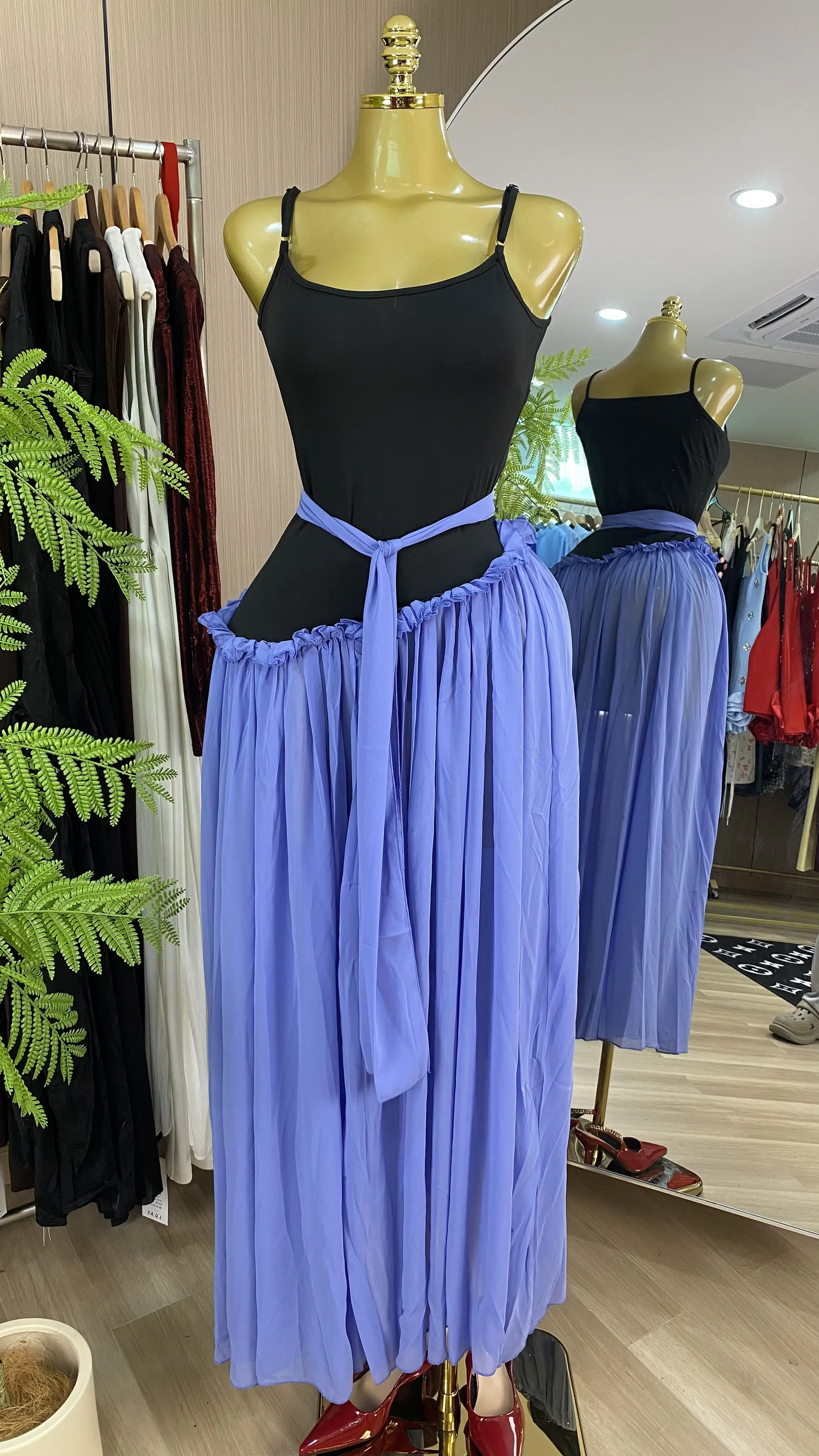 2026 Summer Sleeveless Women's Dress, Pleated Long Skirt, Floor-Length, Plus Size Robe-GZXX803