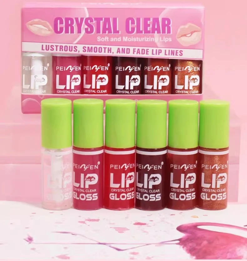 Brillo de labios hidratante, aceite de labios transparente, esmalte de labios hidratante, maquillaje hidratante, lápiz labial líquido, cosméticos, 6 uds.