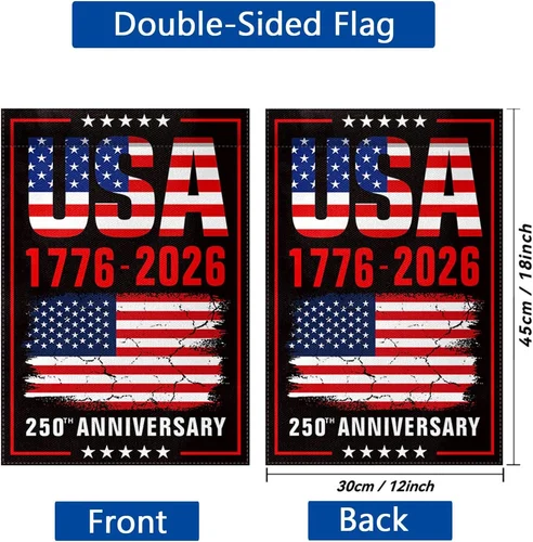 250Th Anniversary USA Garden Flag 12X18 Inch 1776-2026 America 4Th of July Decor PPZ