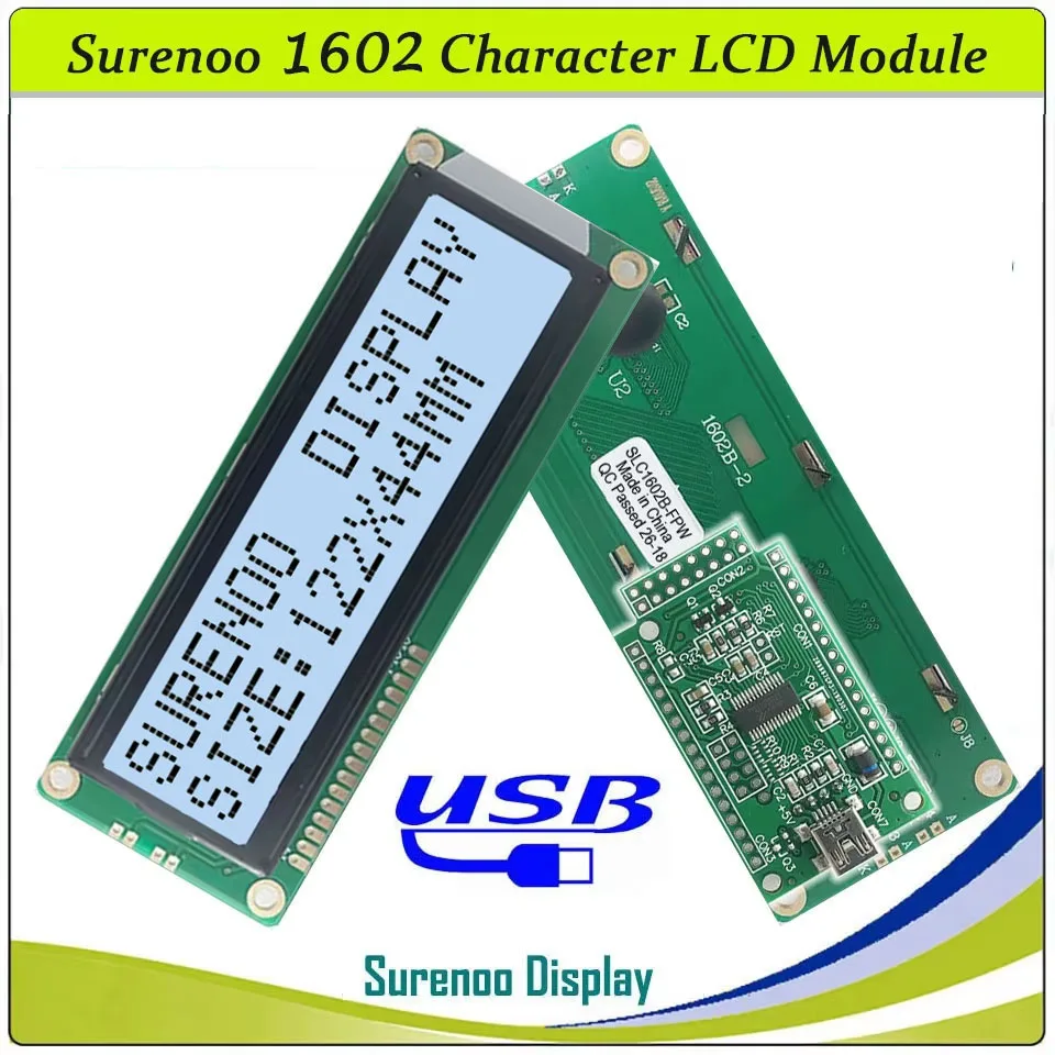 Display modulo LCD a caratteri più grandi seriale IIC / I2C / TWI 1602 162 16*2 giallo verde blu con retroilluminazione per Arduino