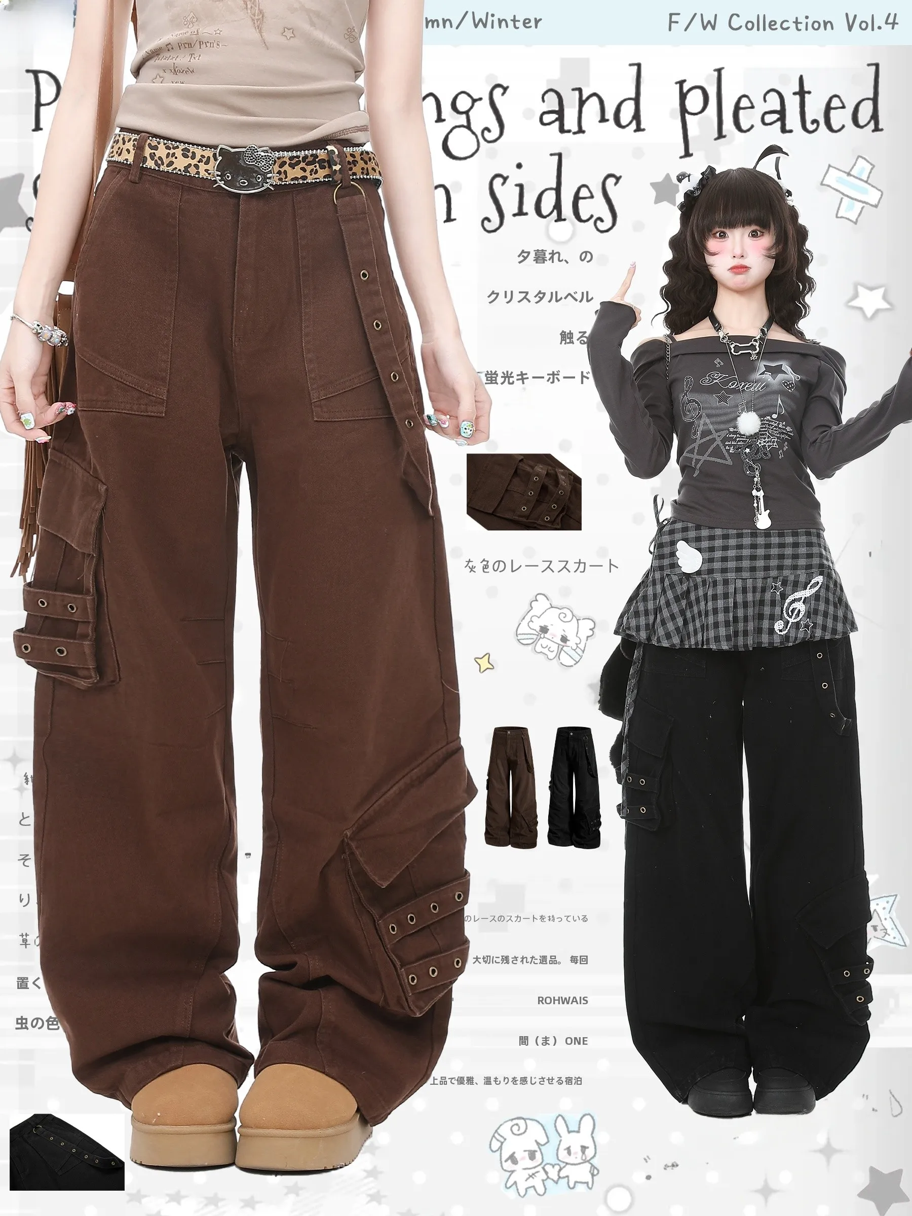 

Languid Park Women's Workwear Sle Distred Jeans High Waist Straight Leg Pants Spring Design Waed Cotton Casual Trousers