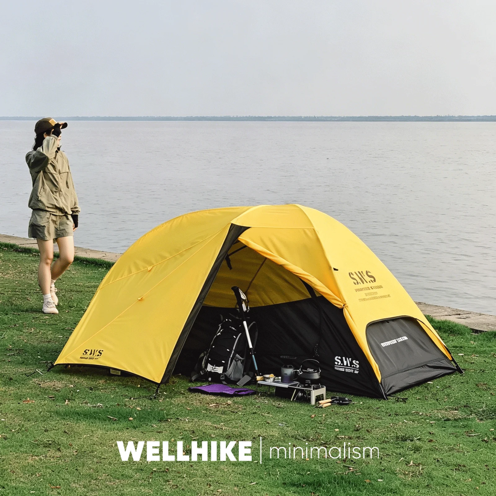 WELLHIKE Ultralight 2 Person Ridge Camping Tent Waterproof Double Layer Mesh Backpacking Shelter Detachable Mesh Inner Tent