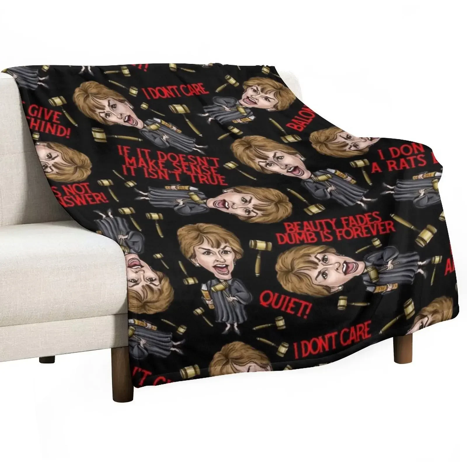 

BlackJudge Judy Print Throw Blanket Stuffeds Luxury St Blankets