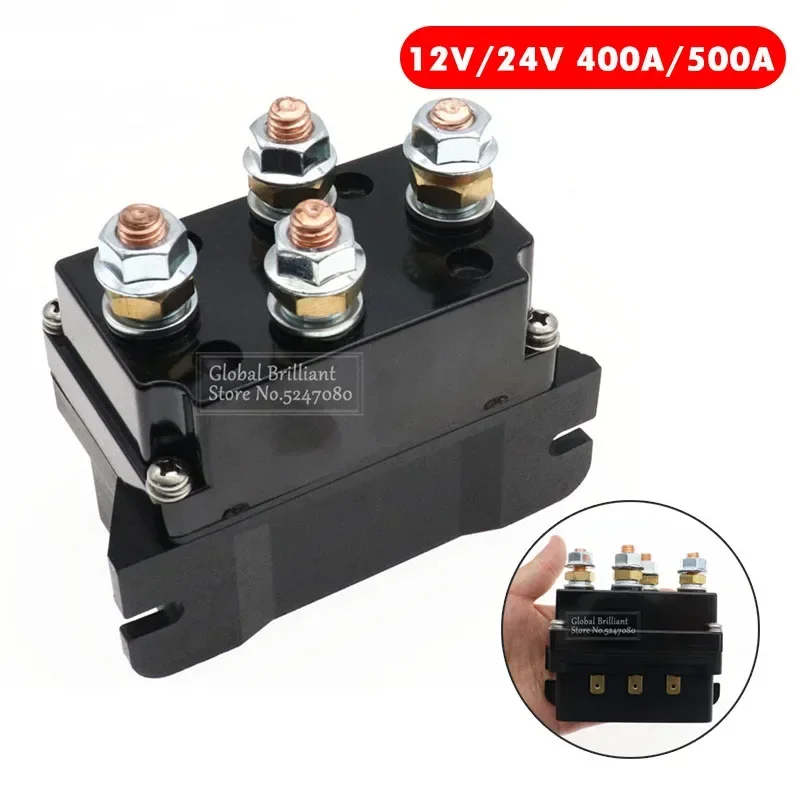 12V 24V 400A/500A Contactor Winch Control Solenoid Relay Electric Wireless Remote Control System Box Wire Control Universal