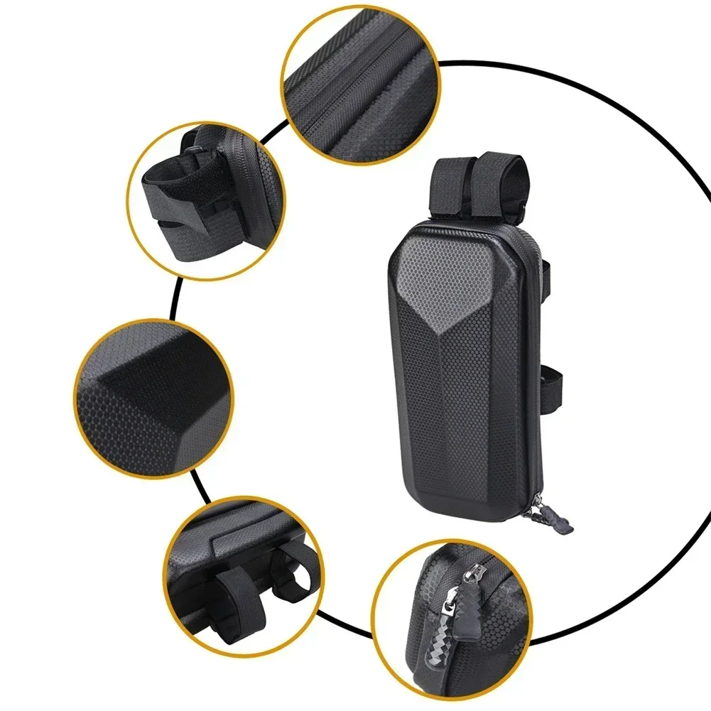 E-Bike & Scooter Bag Lightweight EVA PU Hard Shell With Large Capacity & Waterproof Design 230x105x105mm Black Storage Case