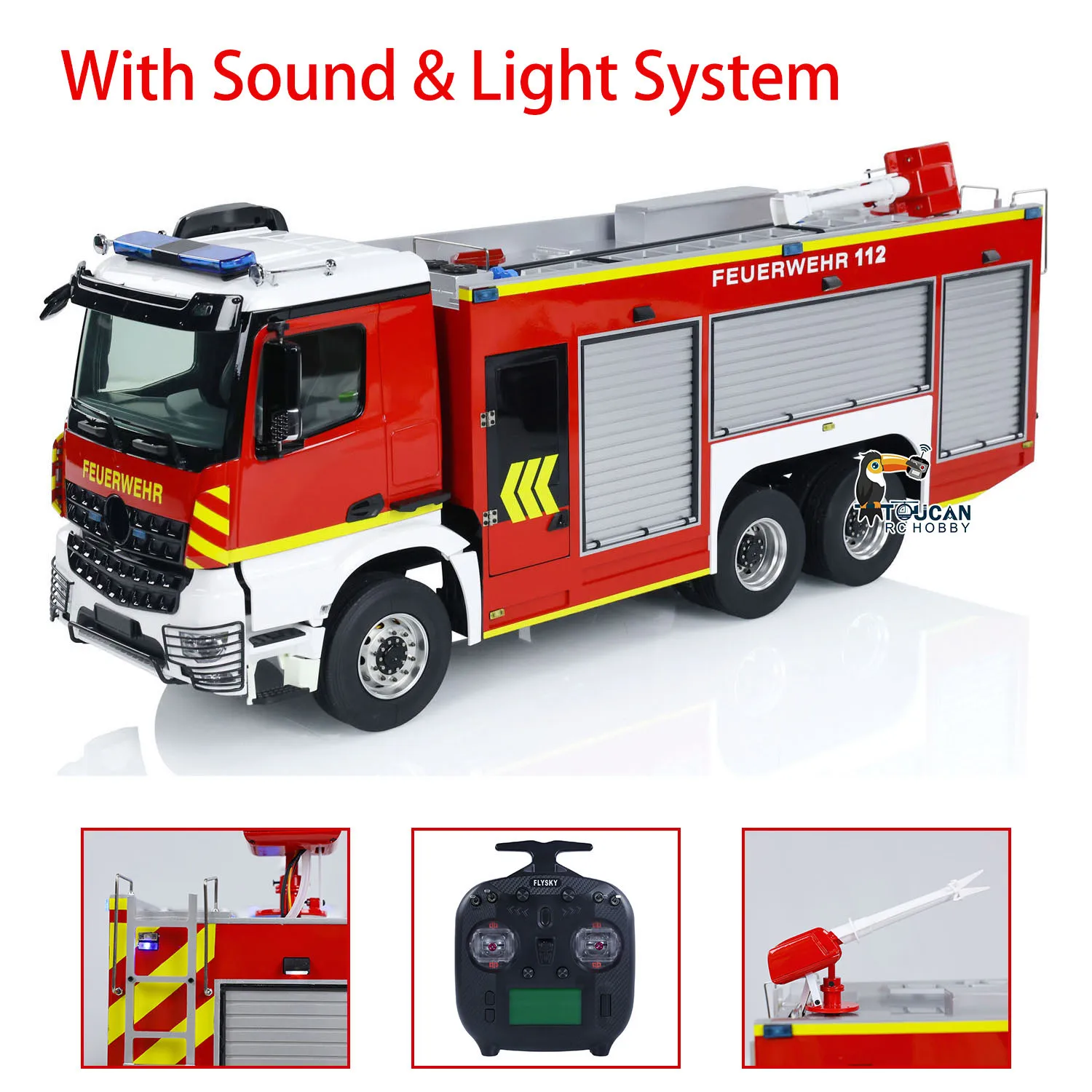 1/14 6x4 8x8 RC Fire Vehicles Metal Chassis TOUCAN Remote Control Fire Fighting Truck Cars Model Toys for Boys TH24130