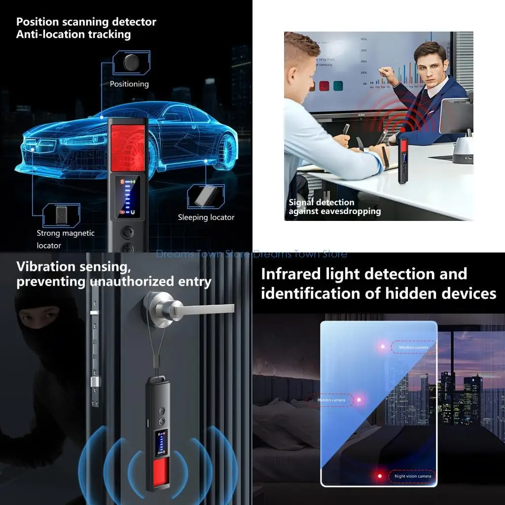 HX6A Compacted Anti Surveillances Tool With Type C Charging Port For Finding Wireless Cameras And Preventing Location Locating