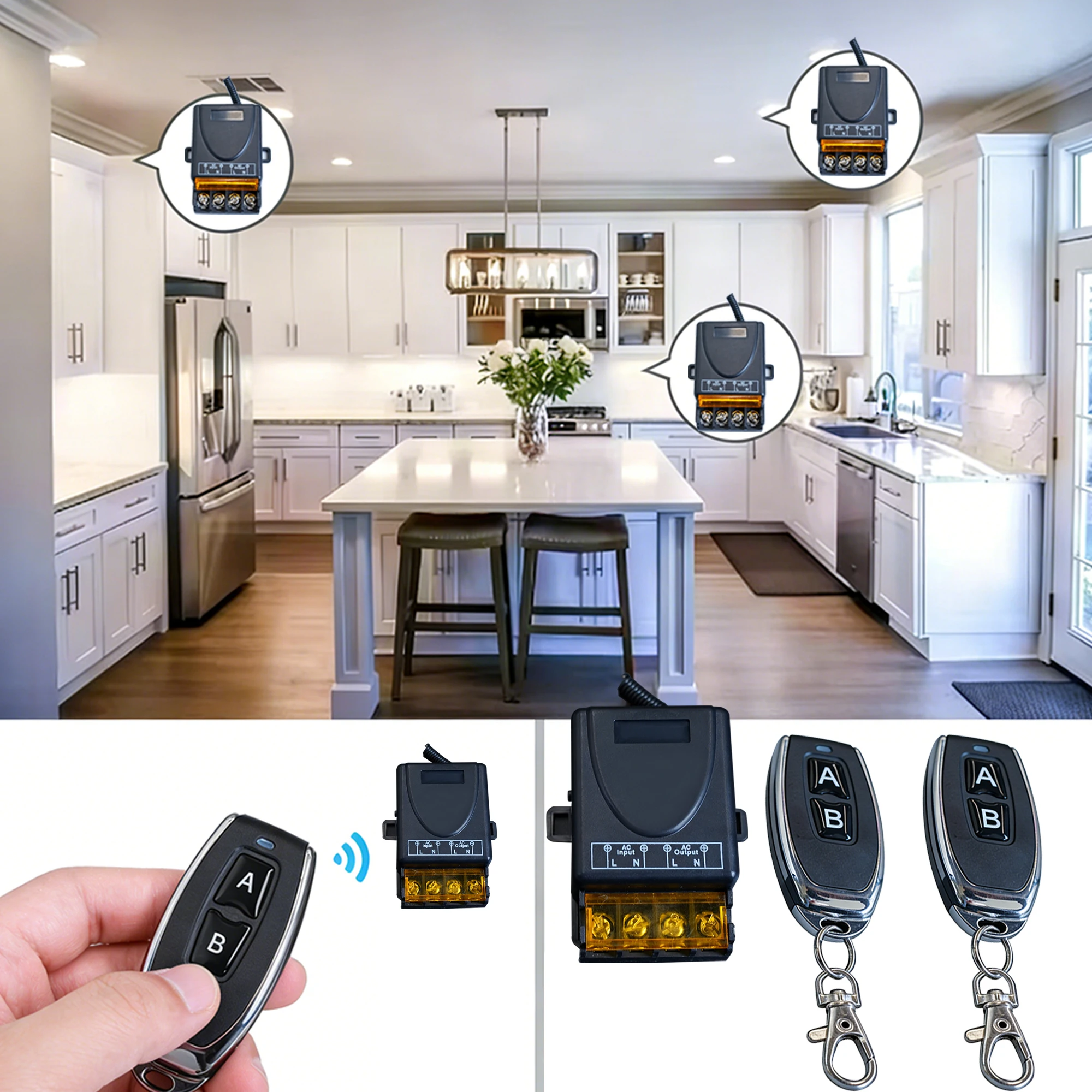 Multi‑Pack AC 220V 433MHz Single Channel Wireless Remote Control Switch ON‑OFF Remote For Home Lighting Water Pump