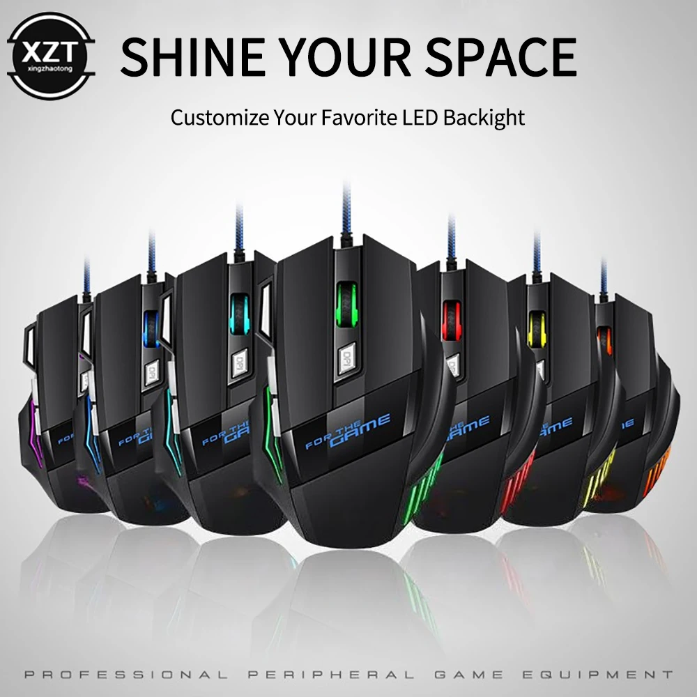 G6 ماوس ألعاب سلكي USB فائق السرعة ، ماوس ألعاب مريح بإضاءة خلفية RGB ، ماوس رياضي إلكتروني 7D لأجهزة الكمبيوتر المحمول ، ملحقات سطح المكتب ، جديد