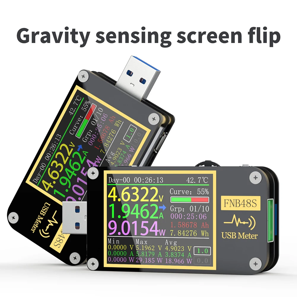 FNB48S PD Trigger Voltmeter Ammeter Current And Voltmeter USB Tester QC4 + PD3.0 2.0 PPS Fast Charging Protocol Capacity Test