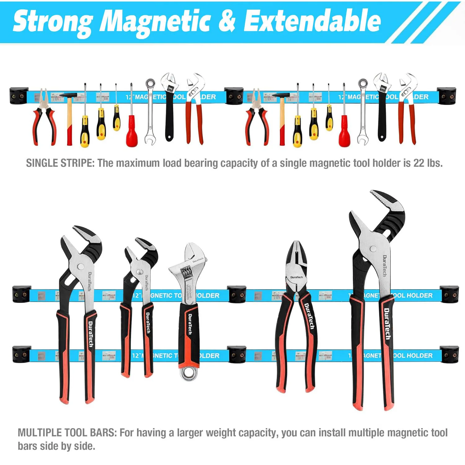 Magnetic Tool Holder Heavy-duty Magnet Tool Bar Long Strip Garage Workshops Hardware Storage Metal Organizer Rack For Workbench image 6