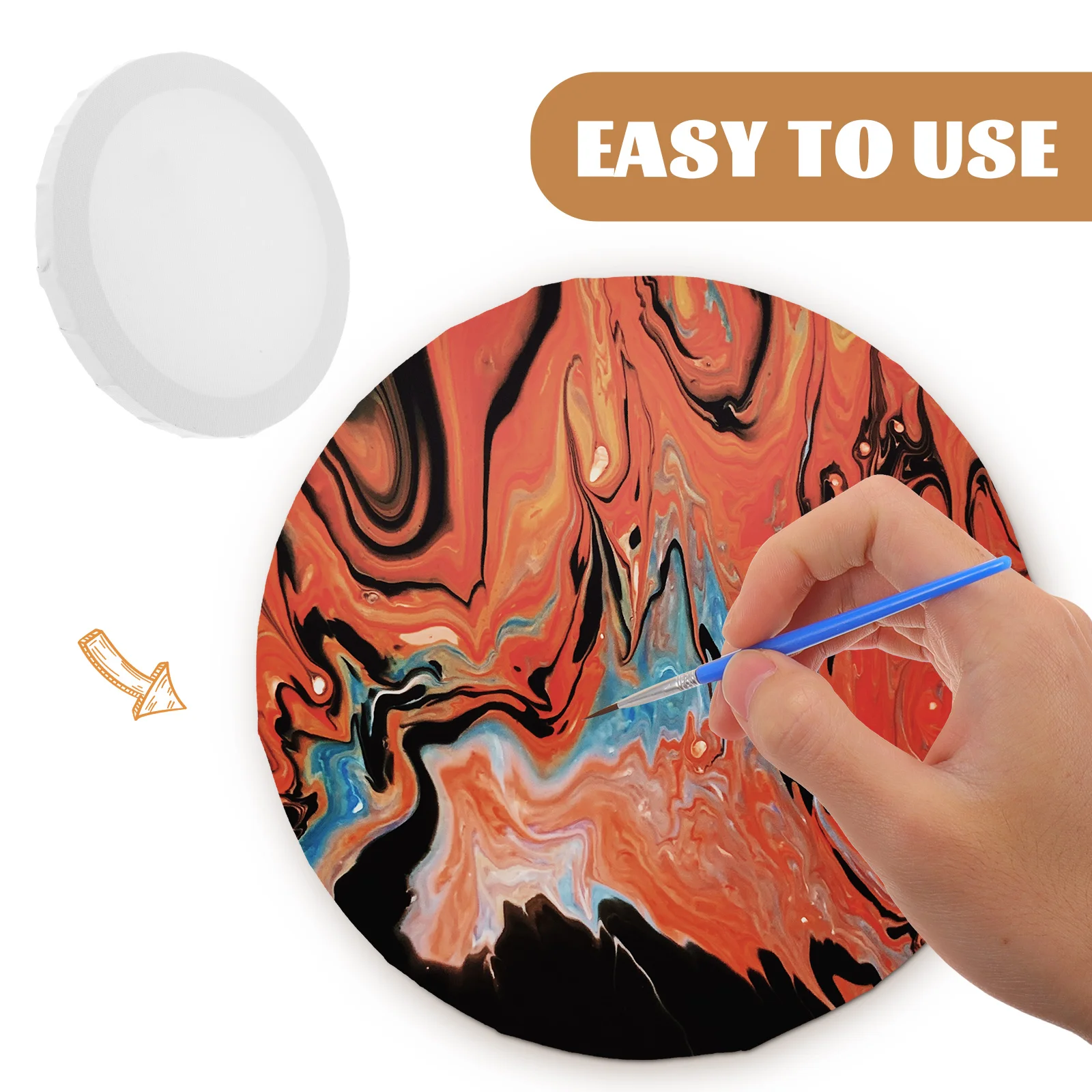 

Round Shape Painting Board Pure Cotton Canvas Panel for Acrylic Watercolor Oil Painting Art DIY Craft Display Boards Tools