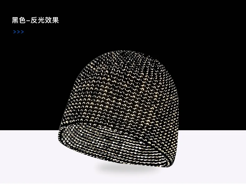 Glow in Dark Noctilucent Reflective Knit Hat Safety Beanies Men Women High Visibility Beanie Neon Winter Knit Caps, image 6