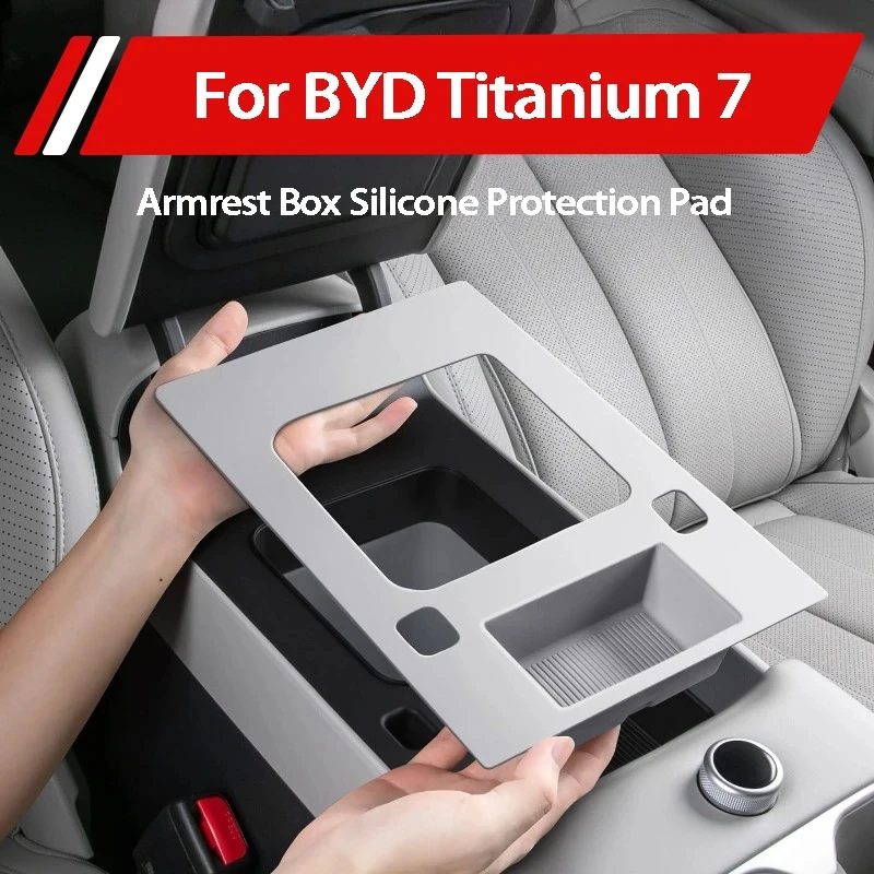 For BYD Leopard Titanium 7 Armrest Box Panel Silicone Mat Central Control Anti Scratch Protective Pad Interior Accessories
