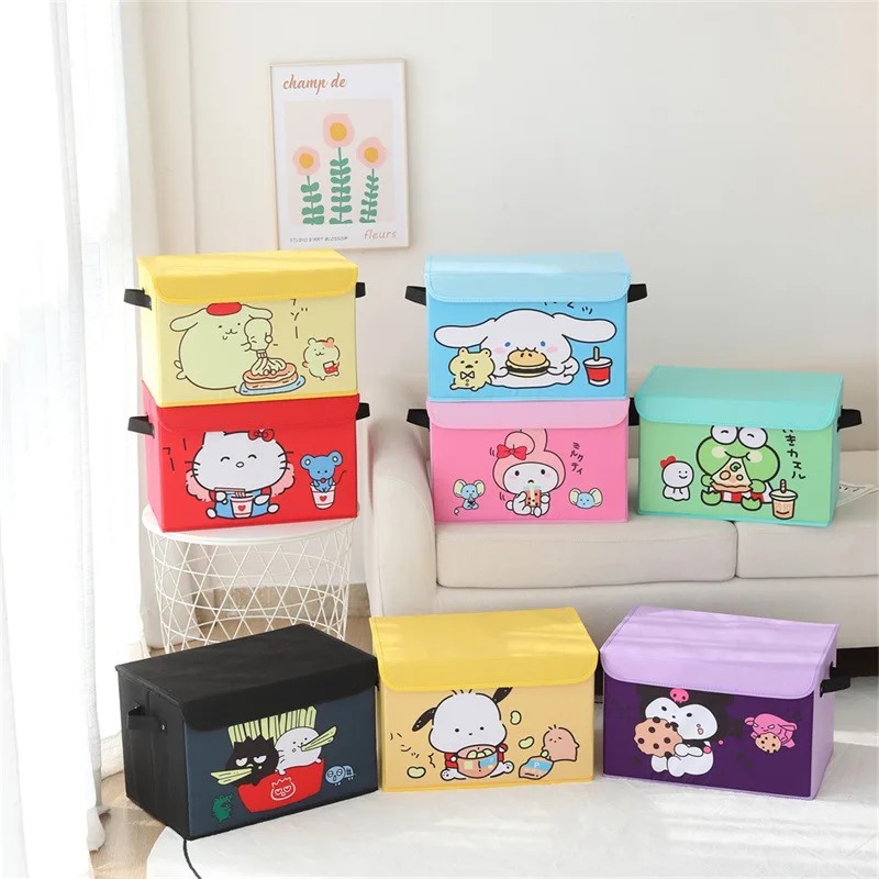 

Anime Sanrio Cinnamoroll Kuromi My Melody Cute Cosmetic Organizer Cartoon Desktop Clutter Box Birthday Christmas Gift for Friend