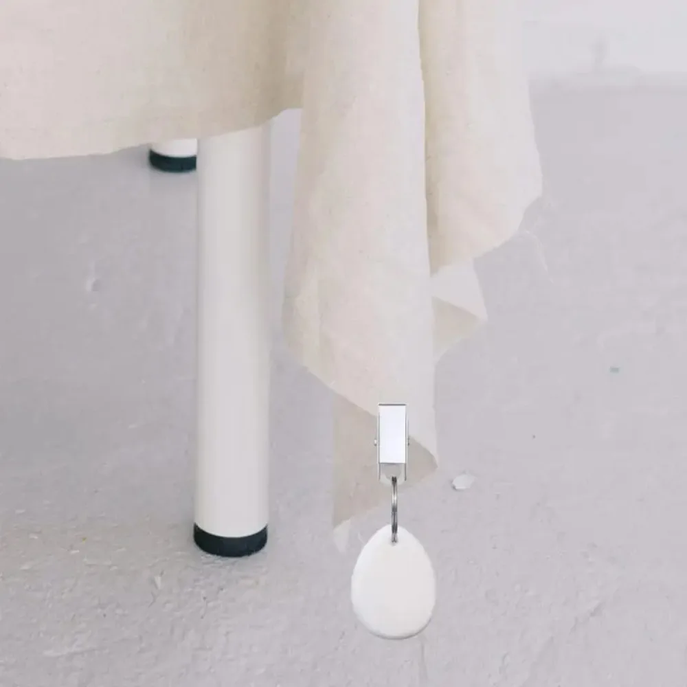 4PCS Windproof Marble Teardrop Tablecloth Weights With Metal Clips Natural Materials Marble Tablecloth Clip Decorative