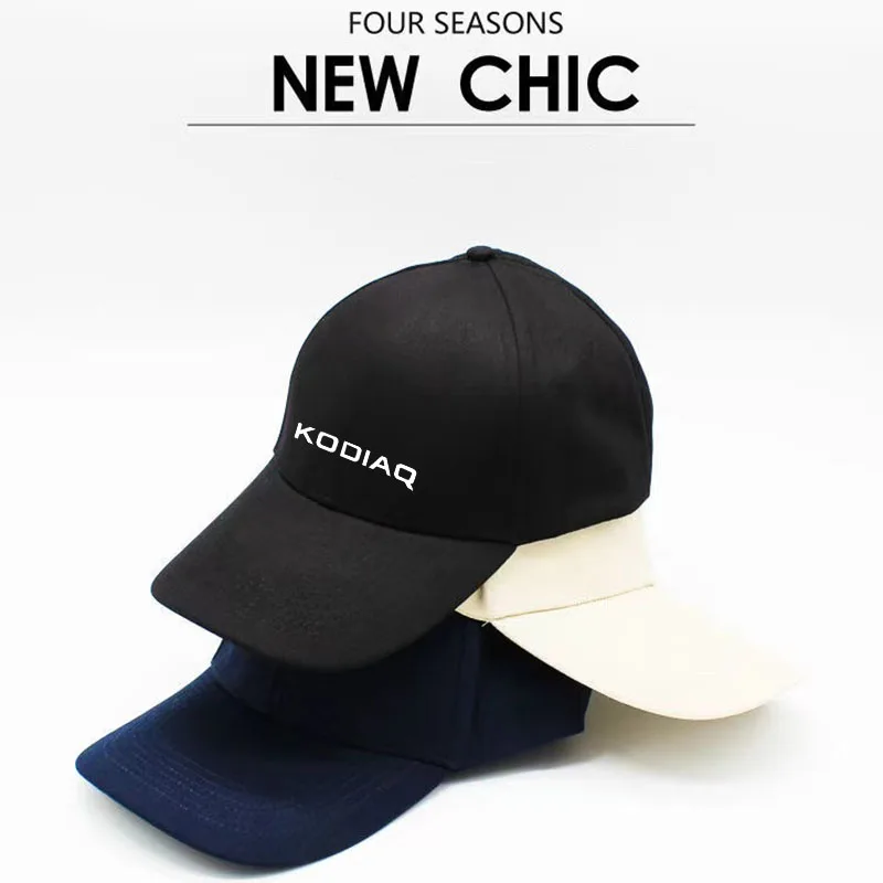 Unisex Cap Casual Plain Baseball Cap Adjustable Snapback Hats For SKODA KODIAQ Car Accessories