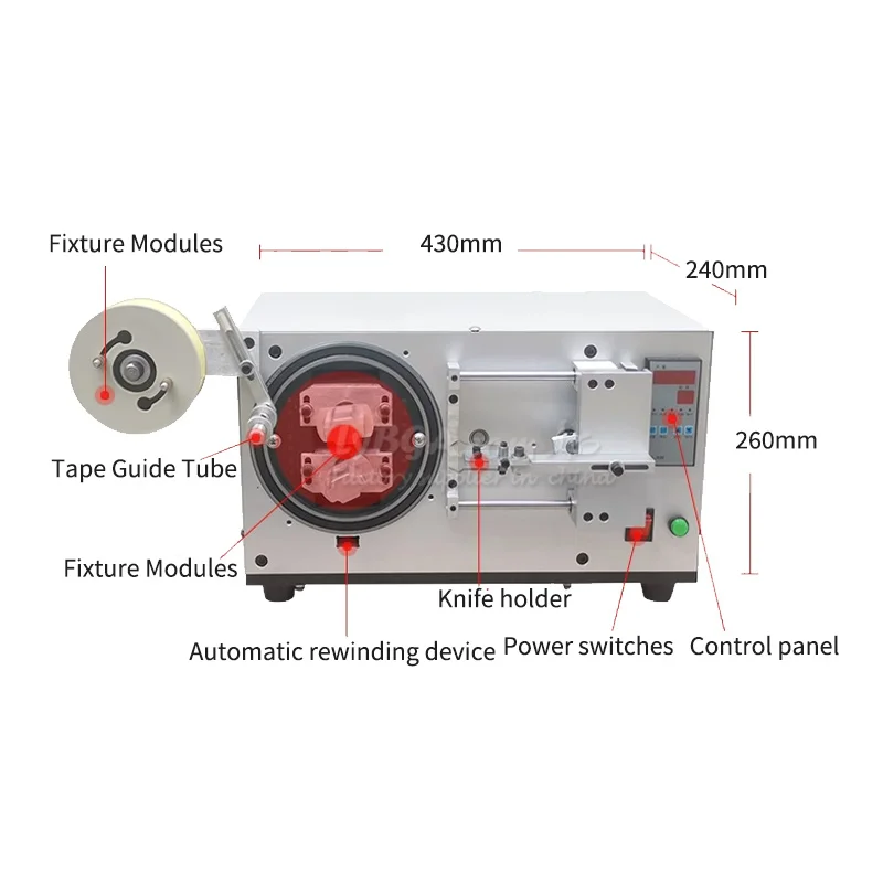 Two Axis Automatic Tape Wrapping Machine Customized Top And Bottom 34-77MM Tape For Transformer Coating Lithium Battery Charger