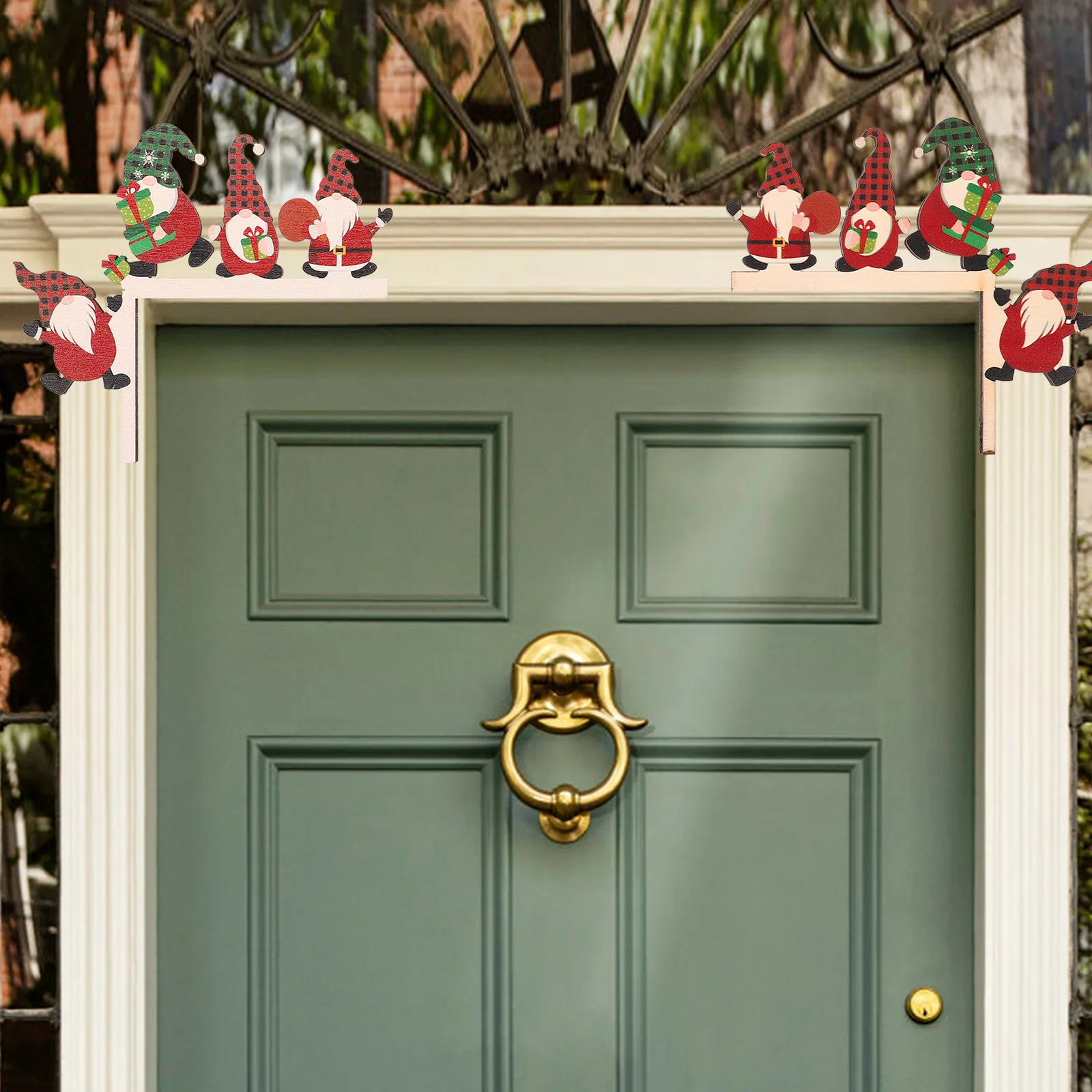 Decoraciones navideñas para exteriores, suministros para el hogar, adorno colgante, ventana navideña, esquina de madera para ancianos, 2 uds.