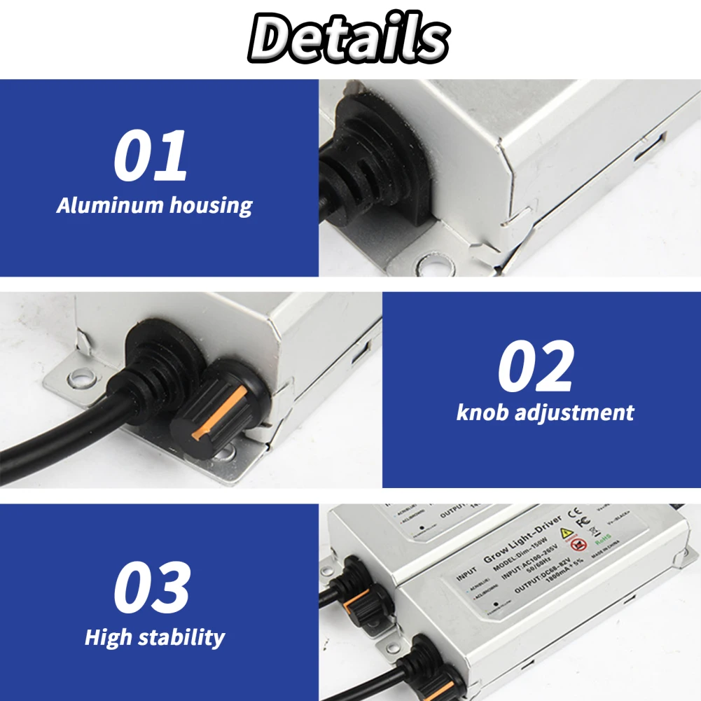 LED Power Supply 100W 150W Waterproof LED Power Supply Driver Input AC85-265V With Plug Low Voltage LED Transformer Driver