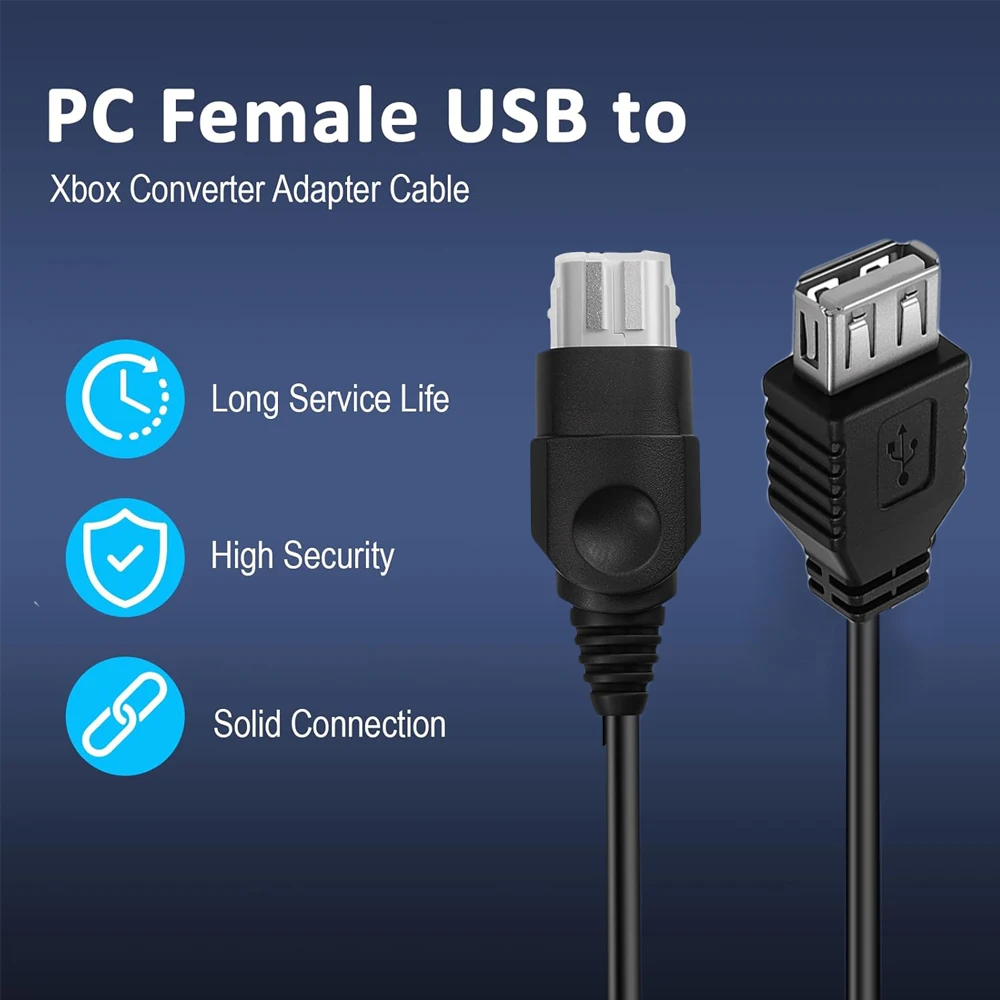 كابل USB لأجهزة Xbox أنثى USB إلى Xbox وحدة تحكم ألعاب الفيديو محول تحويل كابل الجيل AV سلك مركب الصوت والفيديو