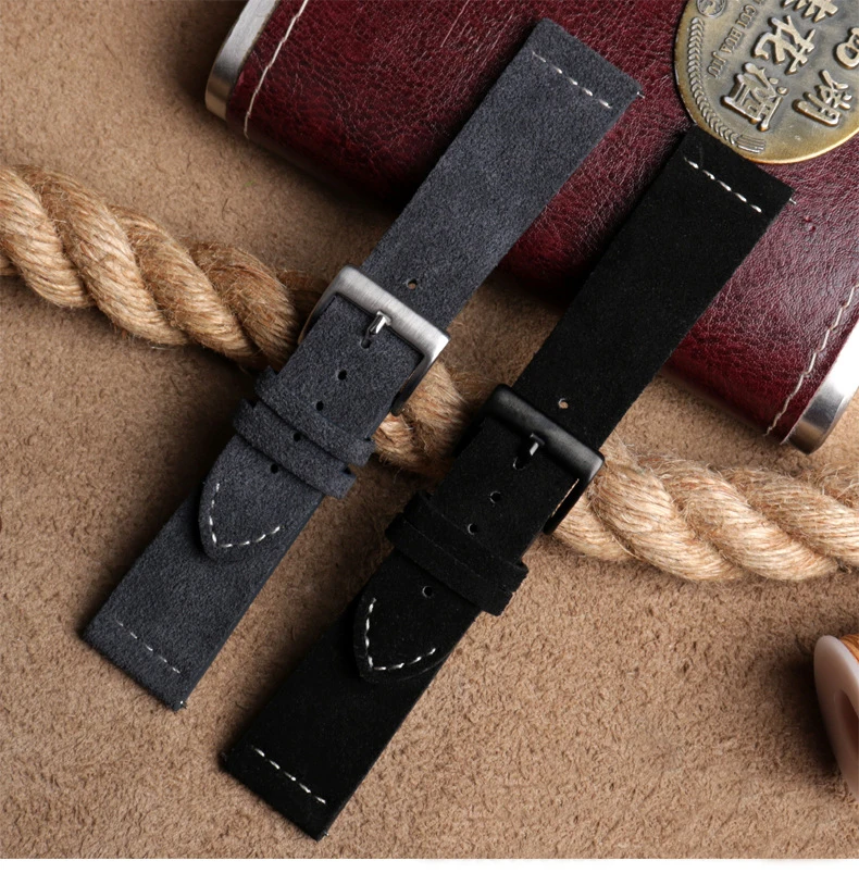 Watchband For Mido Helmsman M032 607 M005. 430 High Quality Frosted Suede Genuine Leather Watch Strap 23mm Men\'s Watch Chain