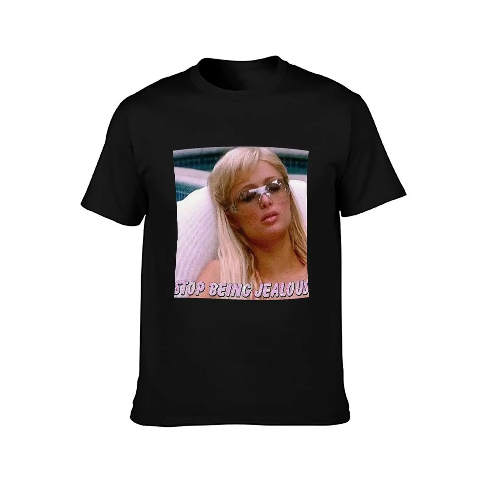 Paris hilton y2k stop being jealous T-Shirt Summer Holiday Casual Tee T-Shirt