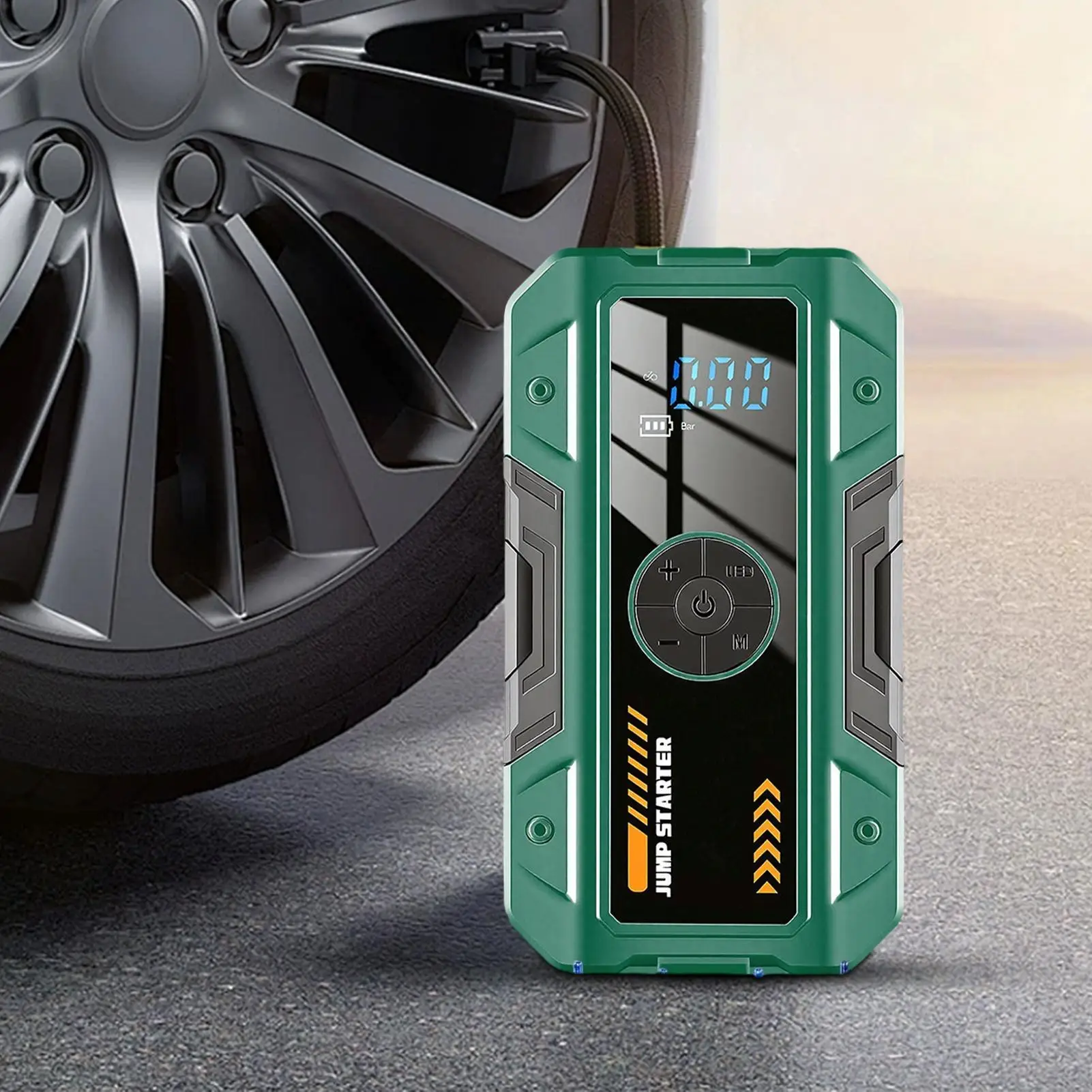 avviatore-di-emergenza-per-auto-con-luce-compressore-d'aria-ricaricabile-kit-avviamento-per-veicoli-bici-pneumatici-viaggi-e-gite-su-strada