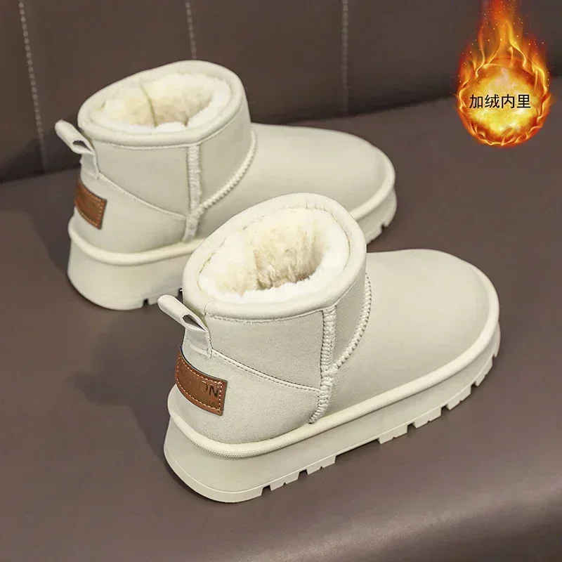 Botas de nieve para niños, botas gruesas de terciopelo para invierno para niñas y niños, zapatos antideslizantes resistentes al agua, botas de nieve para niños