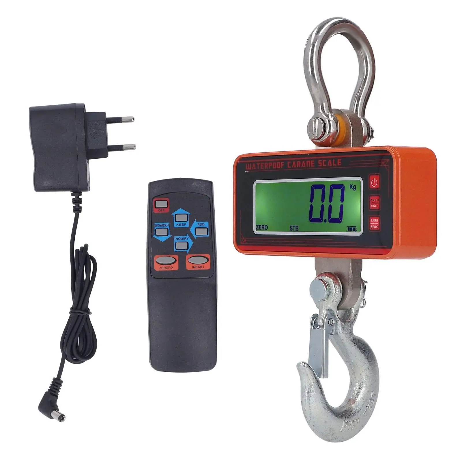 Wireless LCD Hanging Crane Scale - 1500KG/3000LB Alloy Steel Sensor, Durable Aluminum Shell for grain Industry & for factory