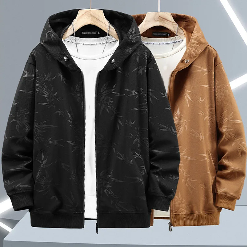 

Plus Size Spring Autumn Men Sweatshirt Loose Casual Hoodie With Hooded Jackets