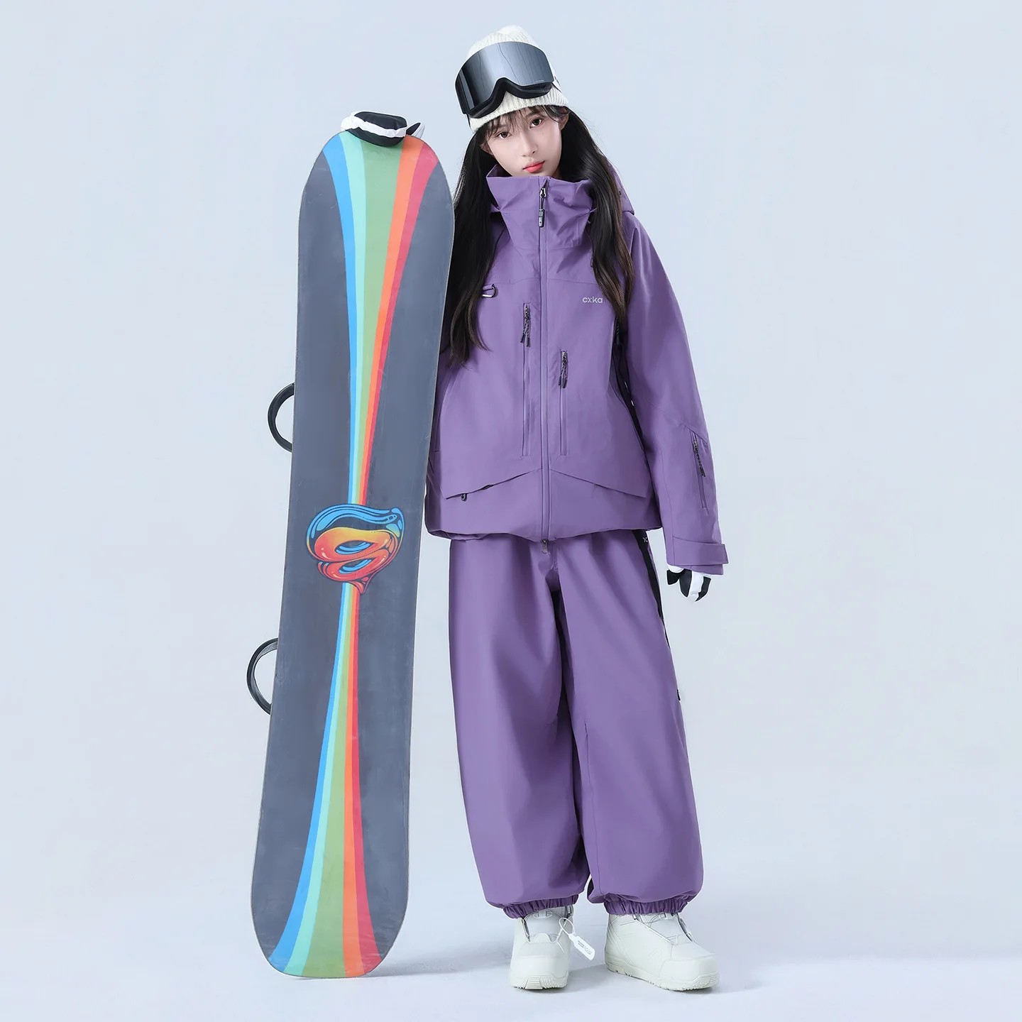 Ski Suit Set, Veneer Double Board Padded Cotton Thickened Two-piece Set, Couple Warm and Cold Proof