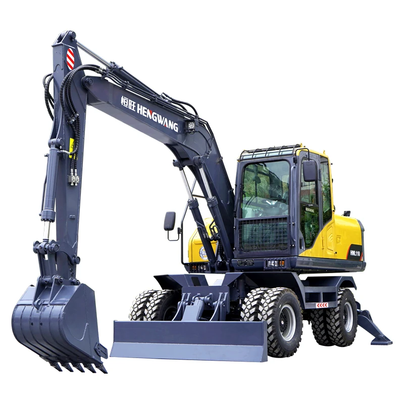 HWL110 10 Tons Wheel Excavator Construction Equipment Tool   Heavy Machinery Excavators Equipment China Factory Custom