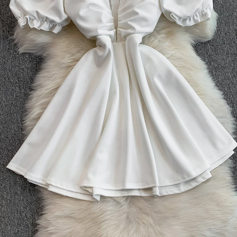 Sommer Sexy Tiefem V Spaghetti Strap Kleid Einfarbig Off Schulter Dünne A-linie Kurze Kleider Club Tragen Weibliche Party Kleid