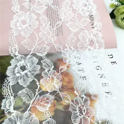 3y/lot Width 23cm White Elastic Stretch Lace Trim For Clothing Accessories Dress Sewing Applique Costume Lace Fabrics Lingeri