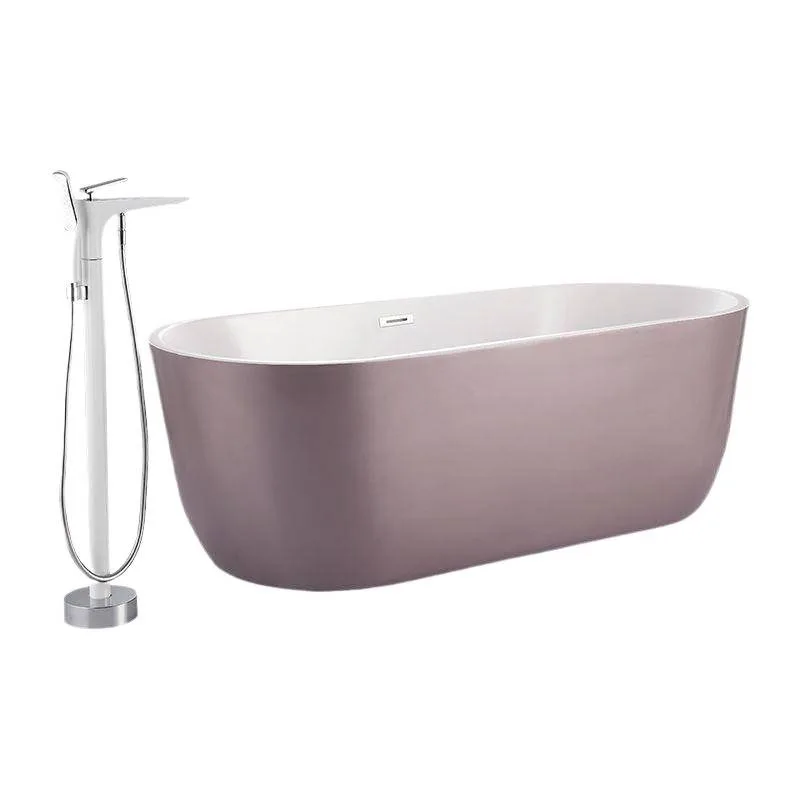 Hengmeile Nordic simple freestanding bathtub Ice berry powder bathtub 1.3-1 meters Internet celebrity bathtub Insulated bath