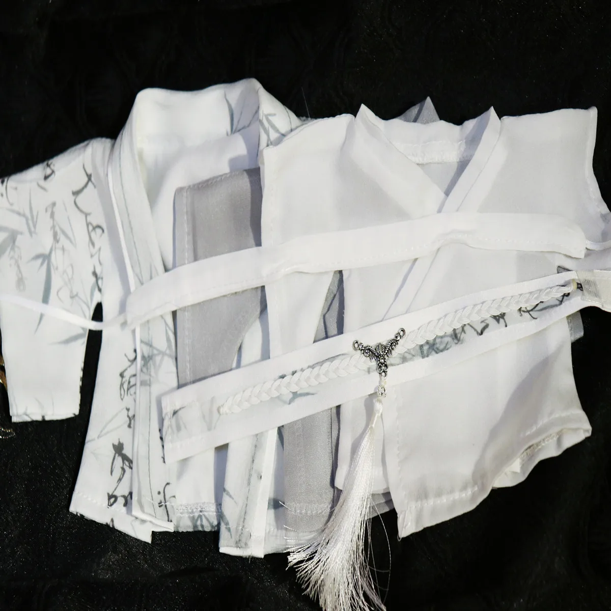 20cm Doll Clothes Bamboo Leaves Vintage Ancient Gray Brown  Clothing Suit Stuffed Plushies Doll Accessories Anime Toy Kids Gifts