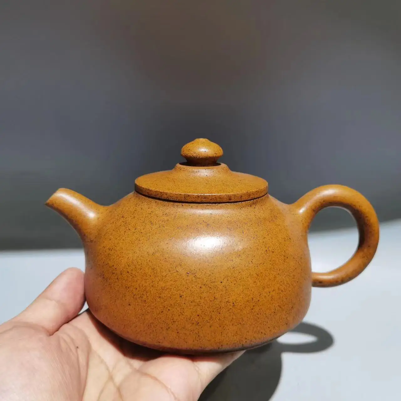 

Old Chinese Handicraft Enameled YiXing Zisha (red stoneware) Teapot,English with mark, Free shipping