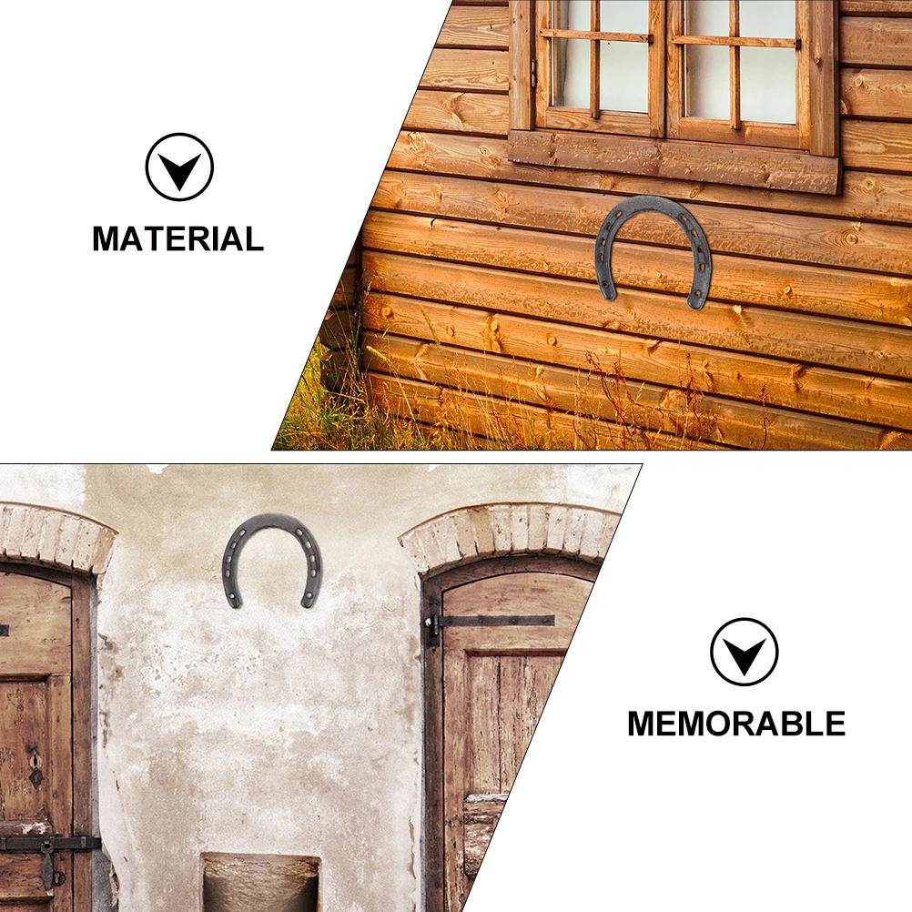 

3 Pcs Horseshoe Wall Decor Cast Iron Mini Crafts Home Ornament Photography Prop Unique Design Wall Hanging