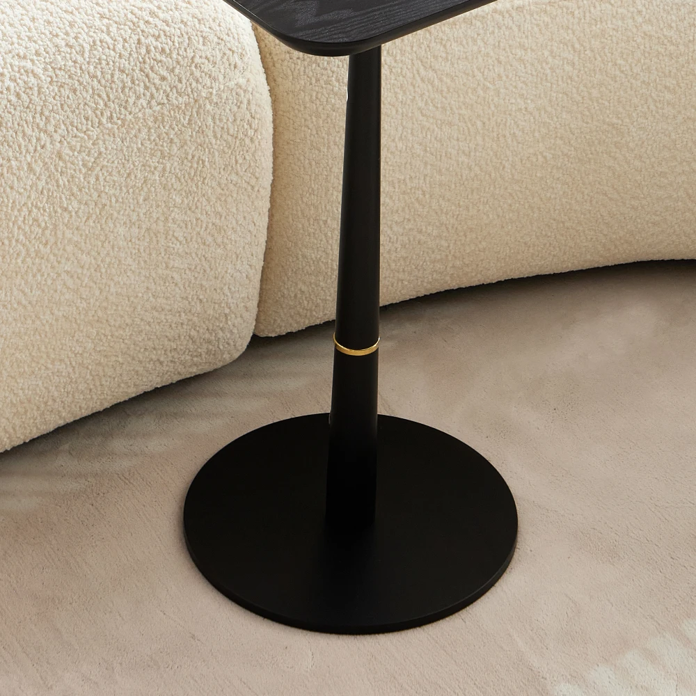 MDF with Metal Feet, Square Shape, Located in Living Space and Lounge Area, Black