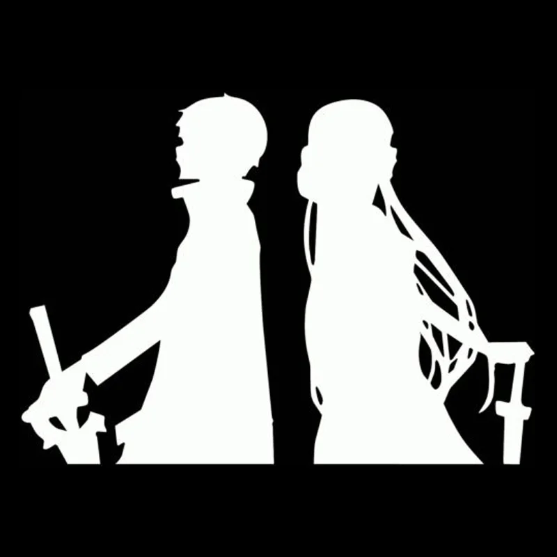 Car Sticker Sword Art Online (ao) Kirito Akina Car Sticker Creative Car Accessories Waterproof Sunscreen Black/White,14cm*10cm