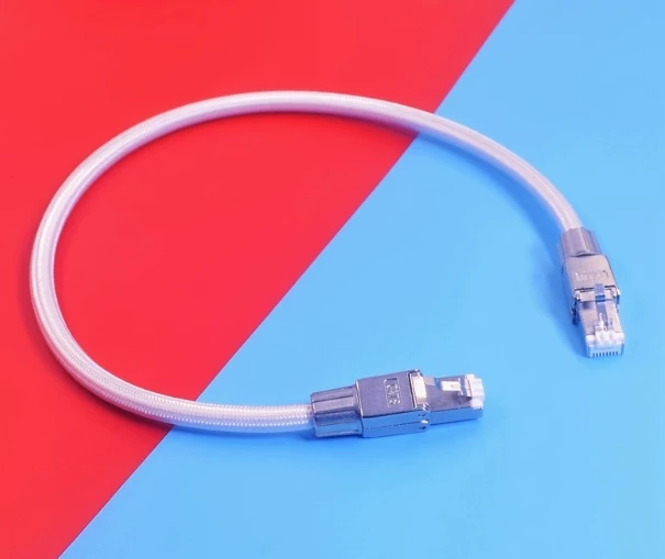Sterling silver network cable DAC network cable decoding rj45 e-sports hifi shielding broadband 6-8 high-speed cat-8