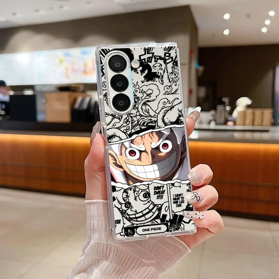 O-One P-iece Luffy Case for Samsung Galaxy ZFold7 ZFold3 ZFold6 Z Fold 7 6 5 4 3 ZFold5 ZFold4 Hard Phone Cover